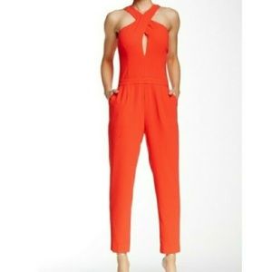 Trina Turk cross front keyhole tapered leg jumpsuit